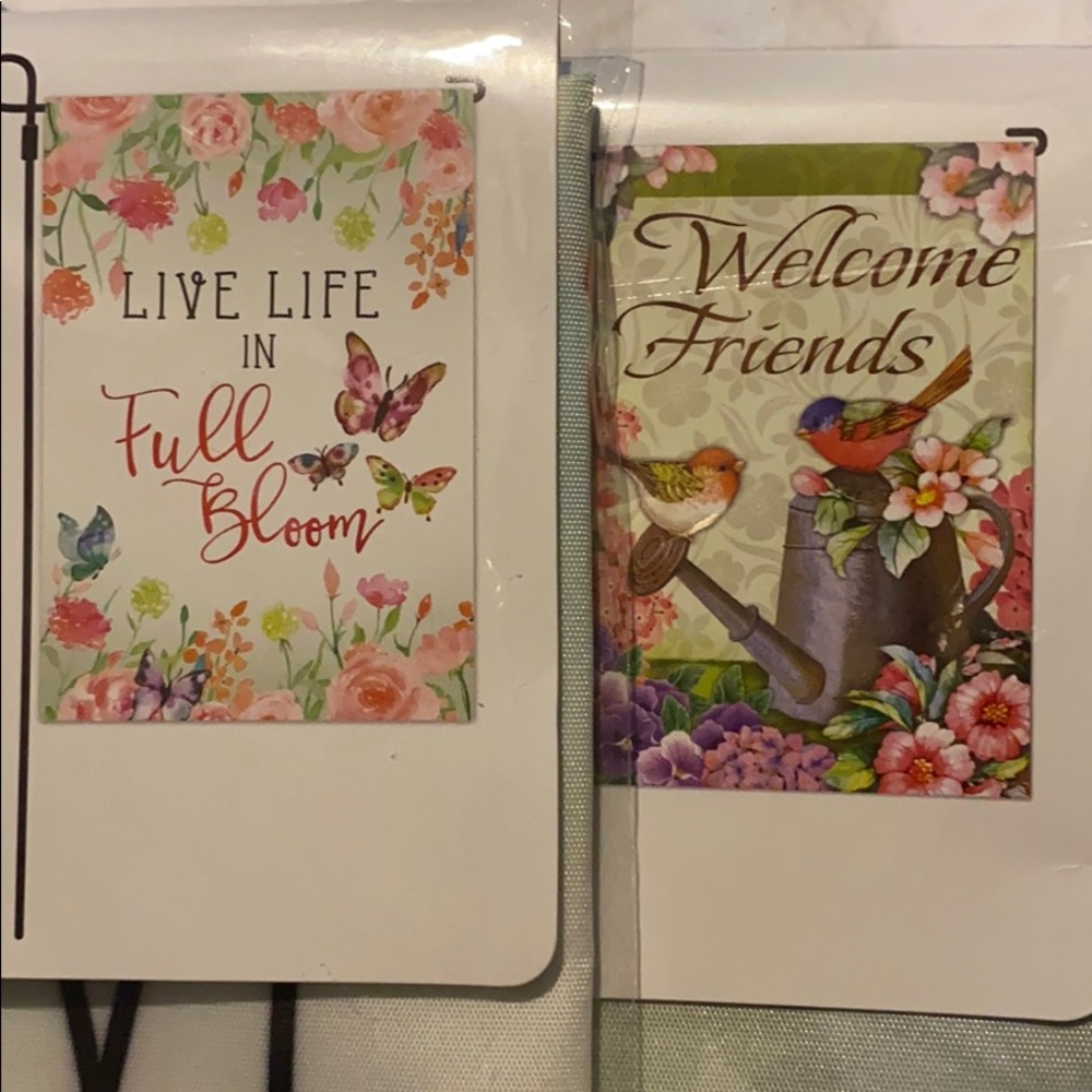 Spring Garden Flags set of 2